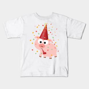 Confetti Party Pig Kids T-Shirt